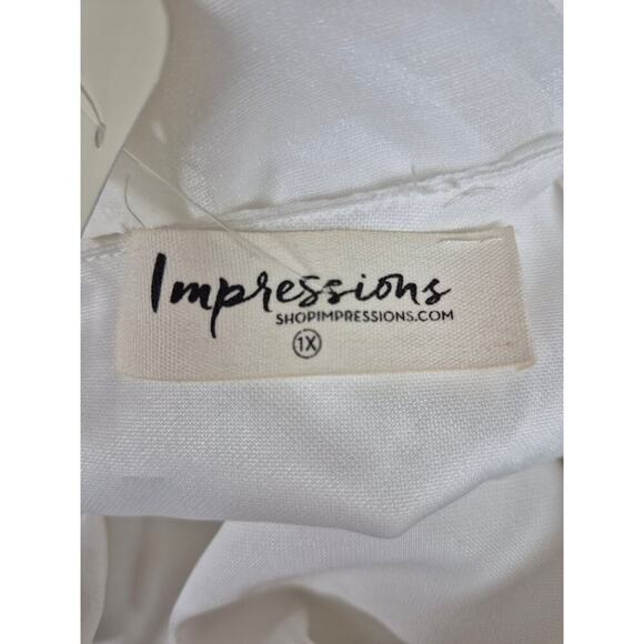 Impressions white Embroidered Maxi dress Sz 1X Wedding Summer Beach Travel NWT - Picture 7 of 9